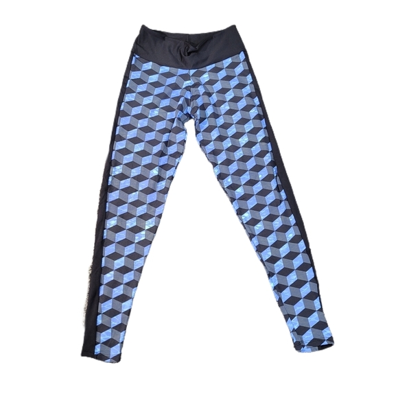 BumBum Bacana Women's Geometric Print Legging Size M/L Blue & Black Cute! - Picture 2 of 7
